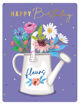 Picture of HAPPY BIRTHDAY CARD FLOWERS IN WATERING CAN